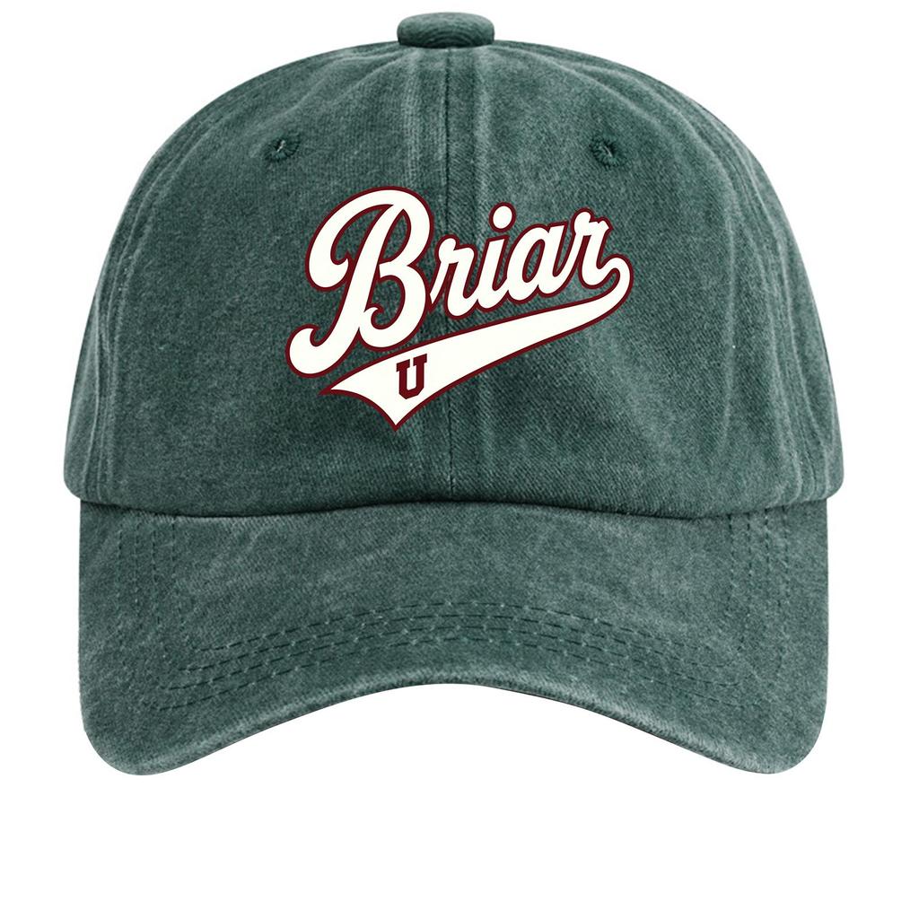 Washed Cotton Baseball Cap Vintage Style Soft Top Denim Hat Adjustable Strap Back Briar U Embroidered Logo Casual Outdoor Headwear
