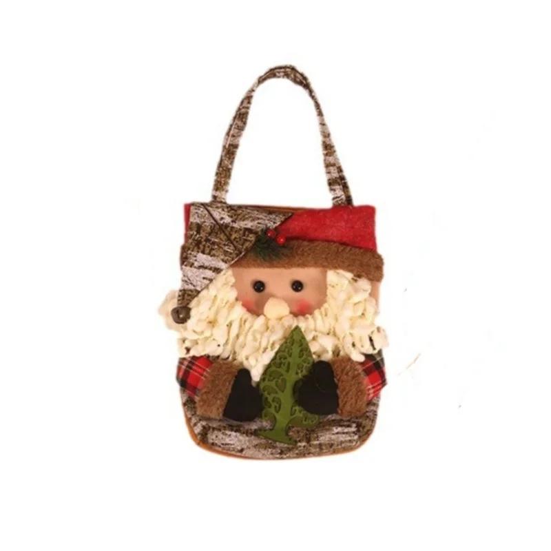 Christmas Gift Bag Tote Bag Santa Claus Pattern Candy Bags Cute Handbag Holiday New Year Xmas Home Decoration Children's Gifts
