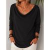 BFCCQB Women's Fashion Casual Autumn Winter Long Sleeve U-Neck Blouses & Shirts