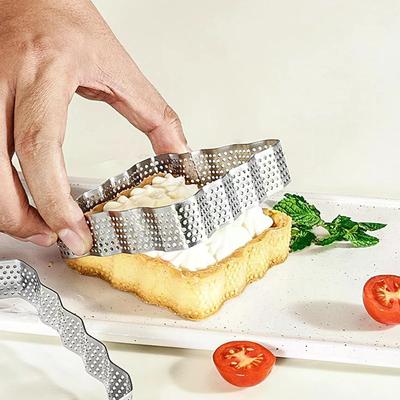 Stainless Steel Square Tartlet Molds Bakeware Mousse Circle Mould Tart Ring Cake Mold Baking French Dessert Fruit Pie Tarte Tool