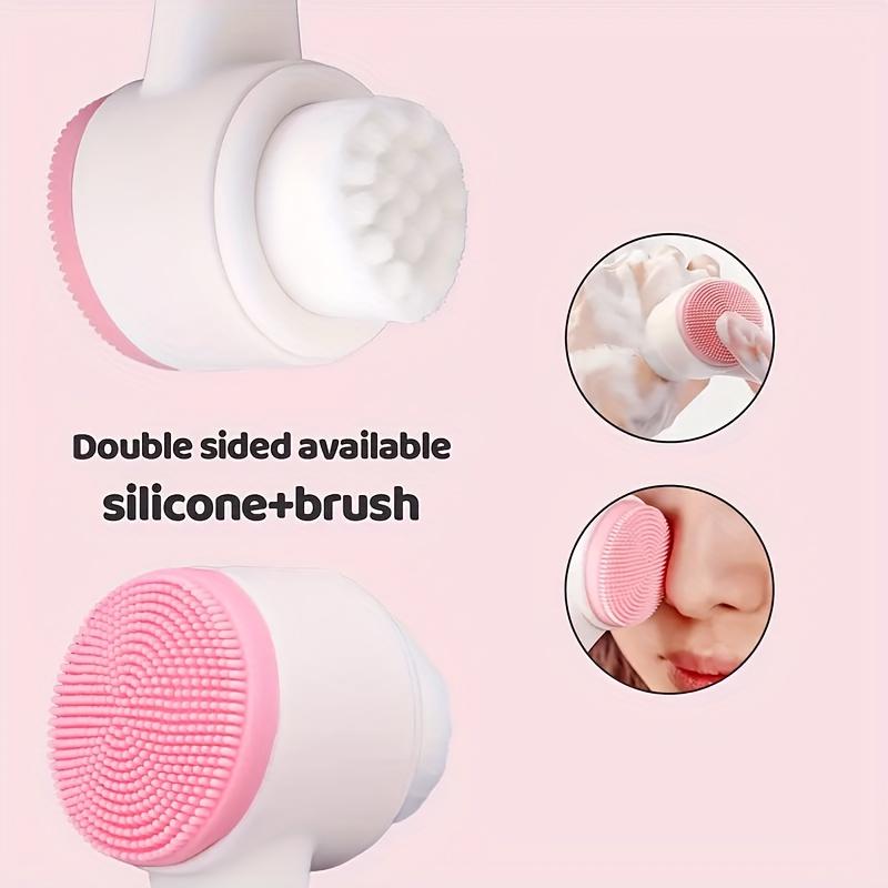 7-piece facial cleansing and massage set with a silicone dual-ended brush, dual-ended roller, and heart-shaped gua sha tool
