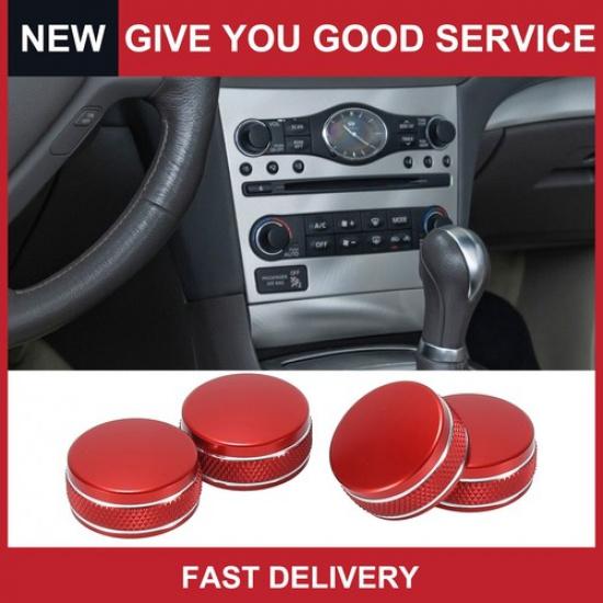 Pack of 4 for Infiniti G37 2008-2013 AC Media Volume Switch Knob Cover Ring