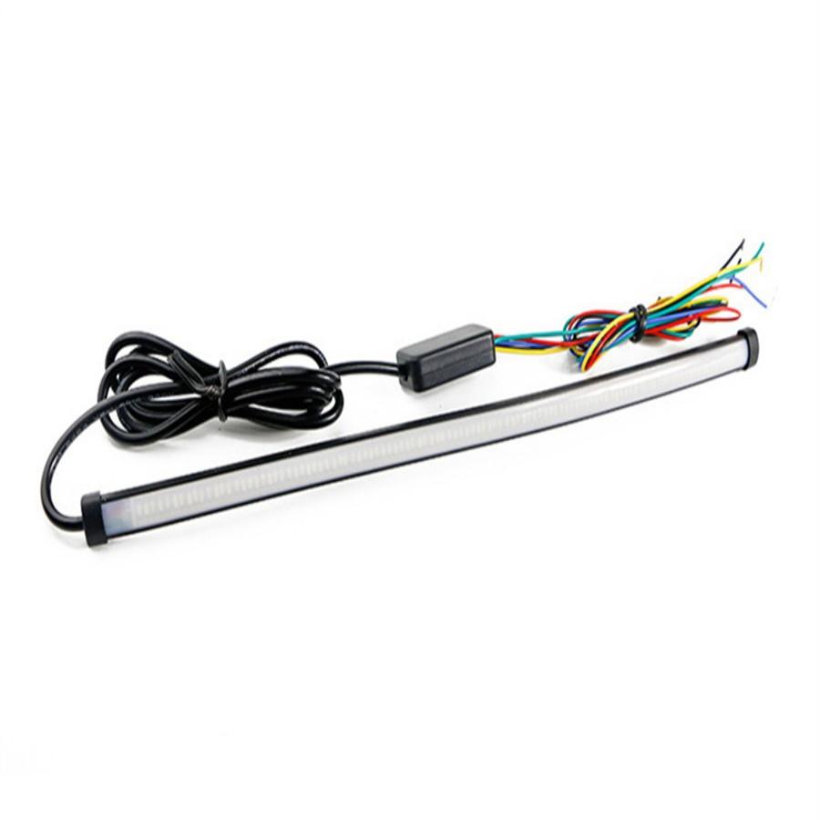 Universal 45cm Motorcycle Sequential Switchback Flowing Led Tail Drl Brake Turn Signal Strobe Strip Lights Waterproof