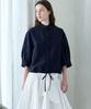 MITTE Lace Trimming String Blouse_Navy