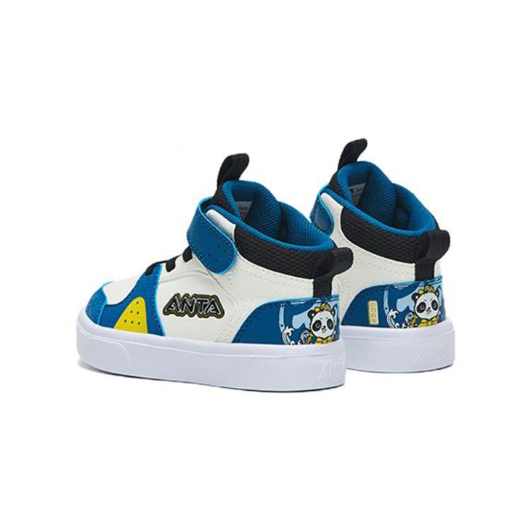Anta Comfortable High-Top Sneakers Non-Slip Shock Absorbing Wear-Resistant Baby Sneakers White Blue Black 312240013-2