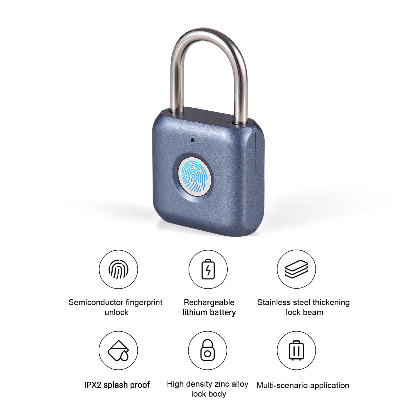 fingerprint padlock, USB re able fingerprint lock