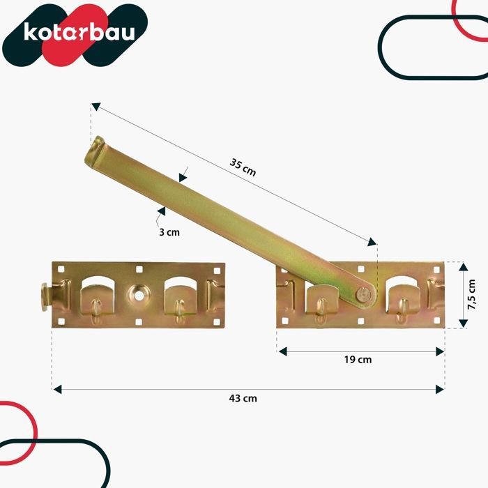 Verrou De Porte Double Avec Cadenas KOTARBAU Pour L'utilisation À Droite Et À Gauche, À L'intérieur Et À L'extérieur, Jaune, 430 Mm