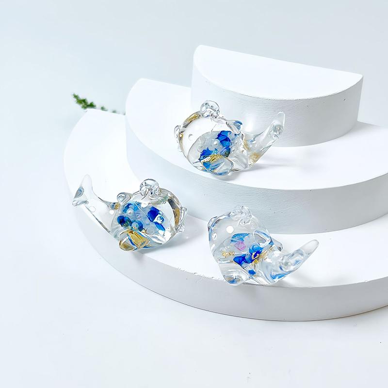 

1 шт. мультяшный светящийся дельфин микропейзаж светящаяся миниатюрная статуэтка дельфина в горшке мини-сад кукольный домик украшение синий