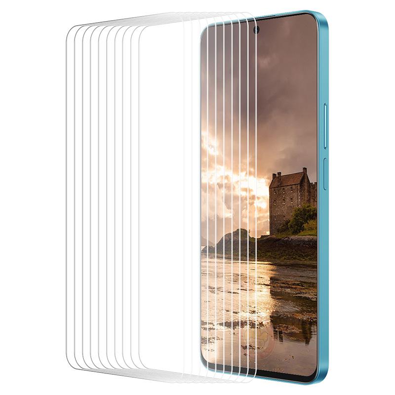 

ENKAY HAT PRINCE 10Pcs For Huawei Enjoy 70 4G/nova Y72 4G High Aluminum-silicon Glass Film HD Clear Tempered Glass Film As Shown A