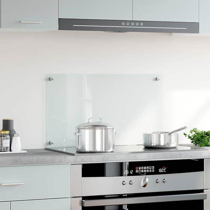 VidaXL Kitchen Backsplash Transparent 70x40 Cm Tempered Glass 249466