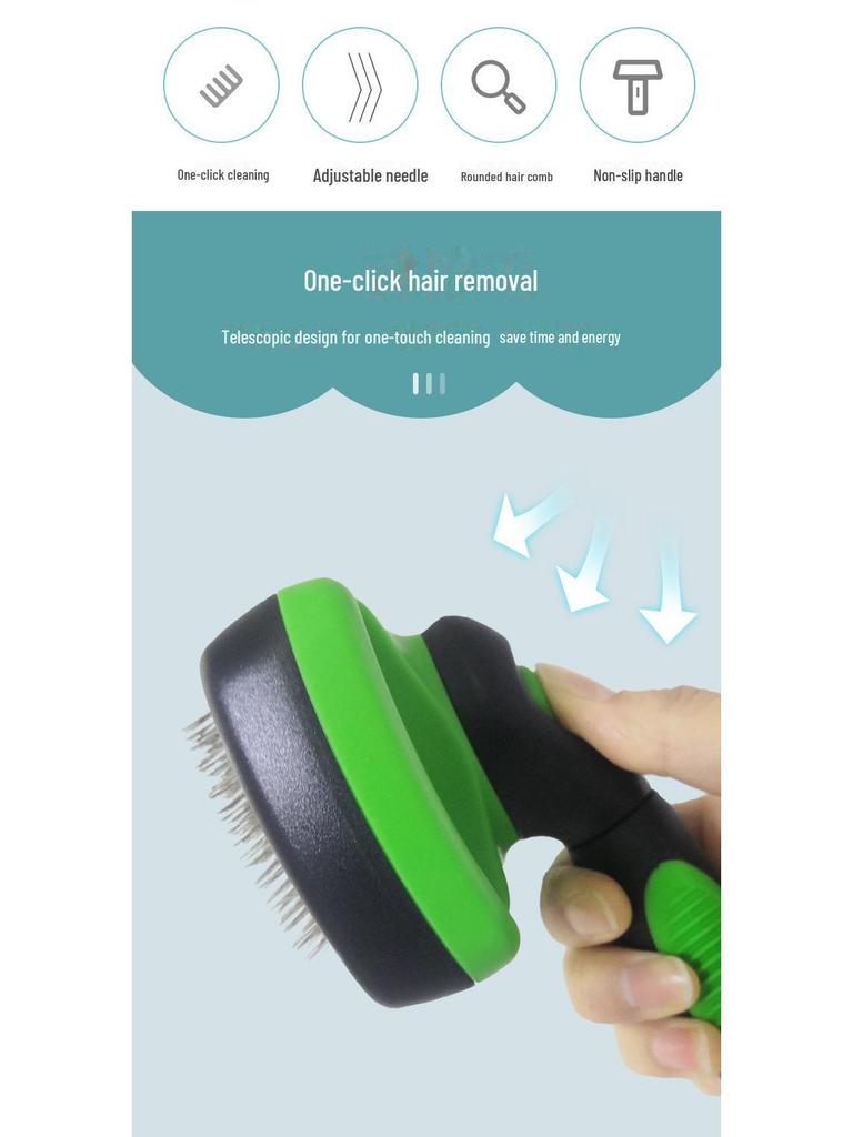 Stainless Steel Needle Pet Self-Cleaning Hair Removal Comb