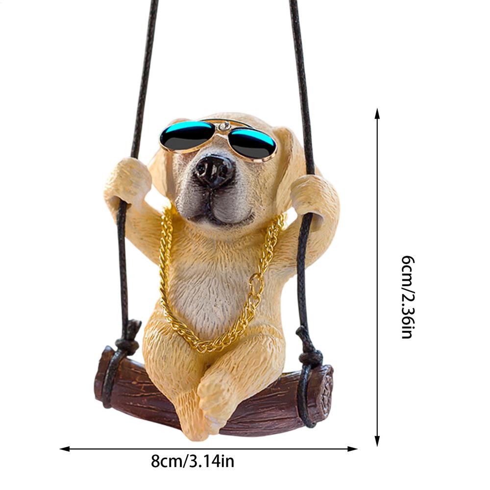 Swinging Bulldog Car Hanging Ornament Cute Resin Dog Car Interior Decoration Auto Rearview Mirror Hanging Accessories