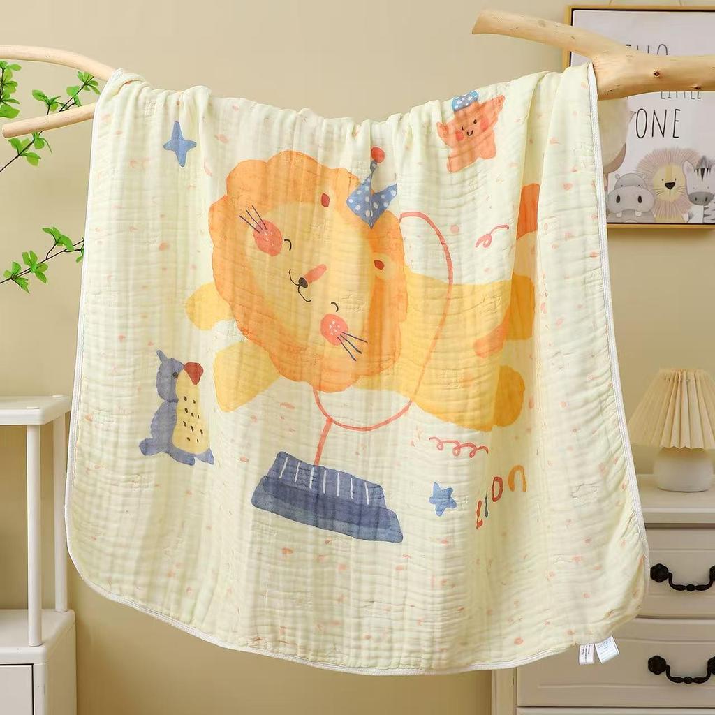 Class A Newborn Bath Towel - Pure Cotton, 6-Layer Gauze, Quick-Dry, Highly Absorbent