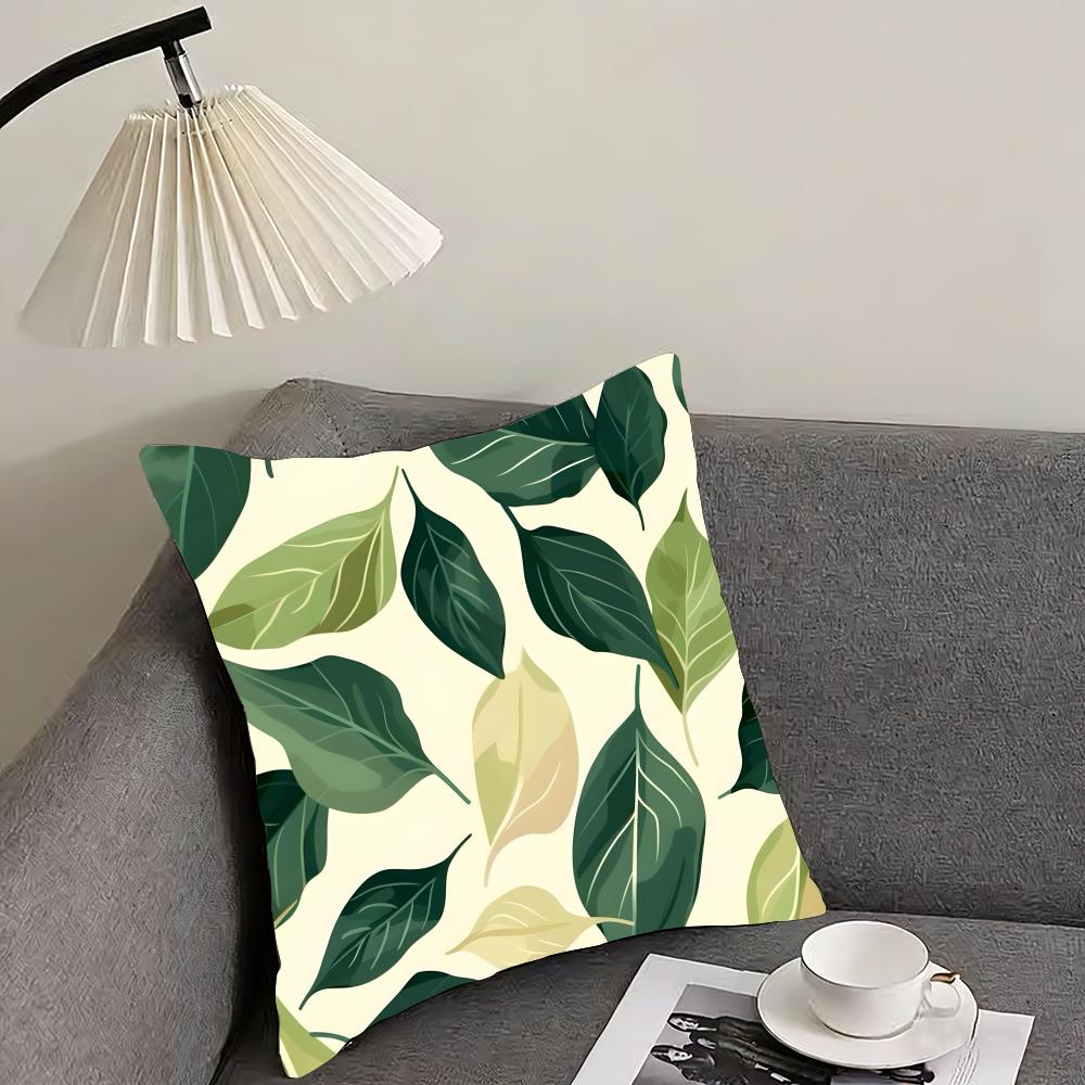 Leaves Ins Cushion Cover Pillowcase Ultra Soft Skin Friendly Fabric Cloud Like Comfort & Concealed Zipper