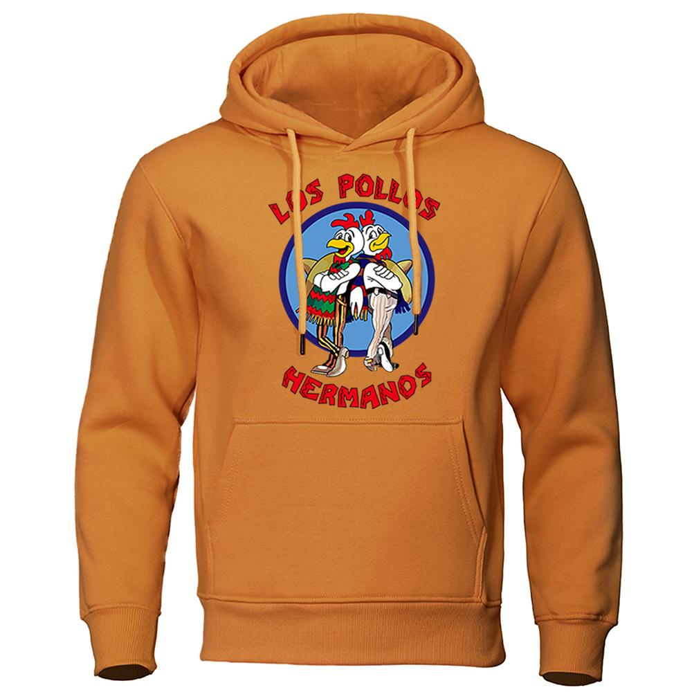 Men's Hoodies Loose Oversized Letter Print LOS POLLOS Hermanos Male Sweatshirts Chicken Brothers Pullovers Warm Breathable Hoody