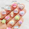30pcs Resin Colorful 3D Cute Strawberry Cake, Bow Heart, Ice Cream Nail Art Flatback Scrapbook DIY Wedding Jewelry Crafts