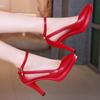 Spring Pointed Plus Size Wedding Shoes, Women's High Heels, Hollow Hollow Slim Heels, Model Walking Shoes Zapatos De Mujer