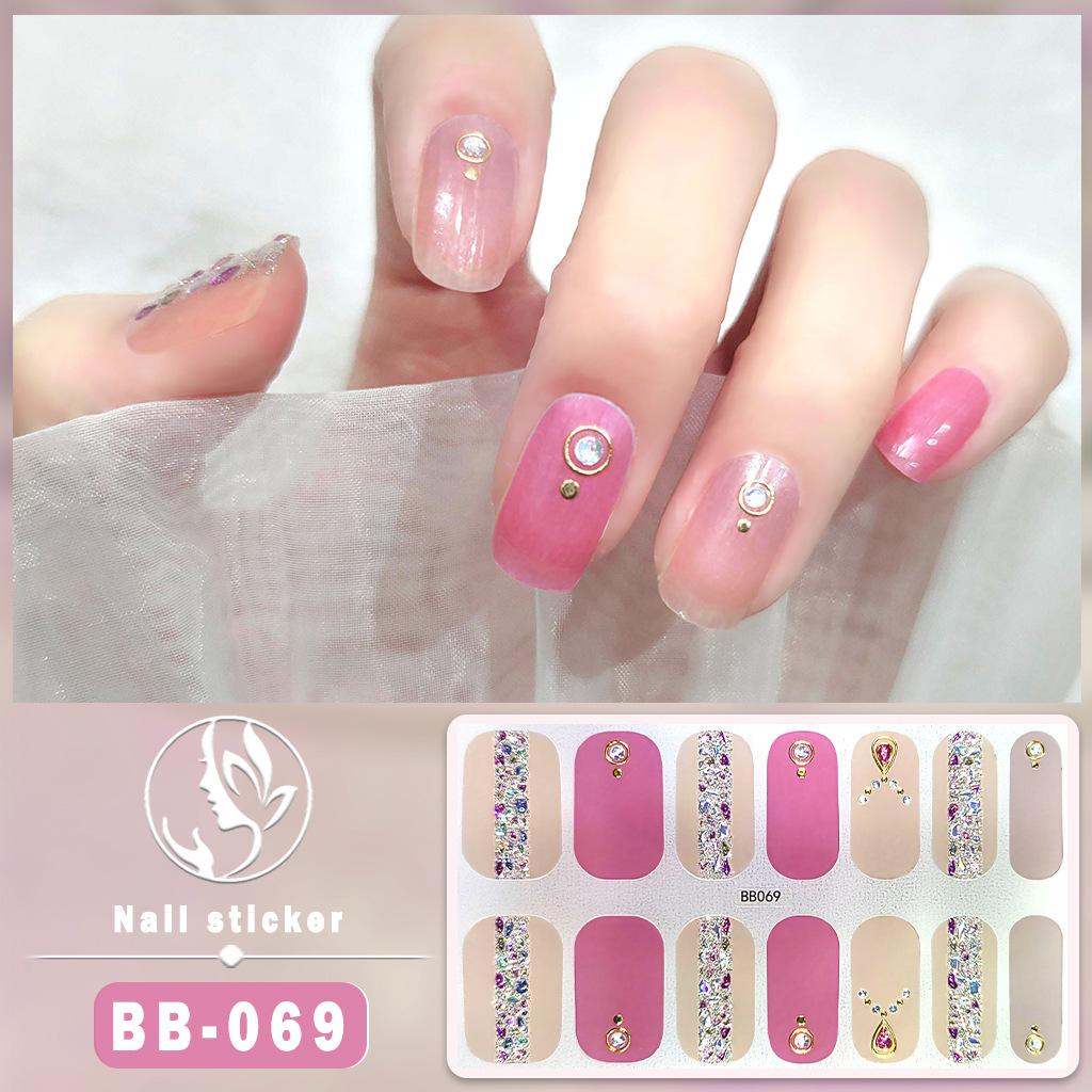 BB 5D No-Bake Gel Nail Sticker Light Therapy Nail Film Nail Sticker Full 3D Hot Gold Wearing Nail Sticker