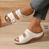 Pantofole con zeppa da donna alla moda estiva 2025, scarpe ortopediche premium aperte per donna, pantofole retrò con piattaforma antiscivolo da donna