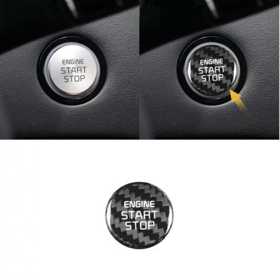 Real Hard Carbon Fiber Start Stop Button Cover Trim For Kia Stinger 2018-