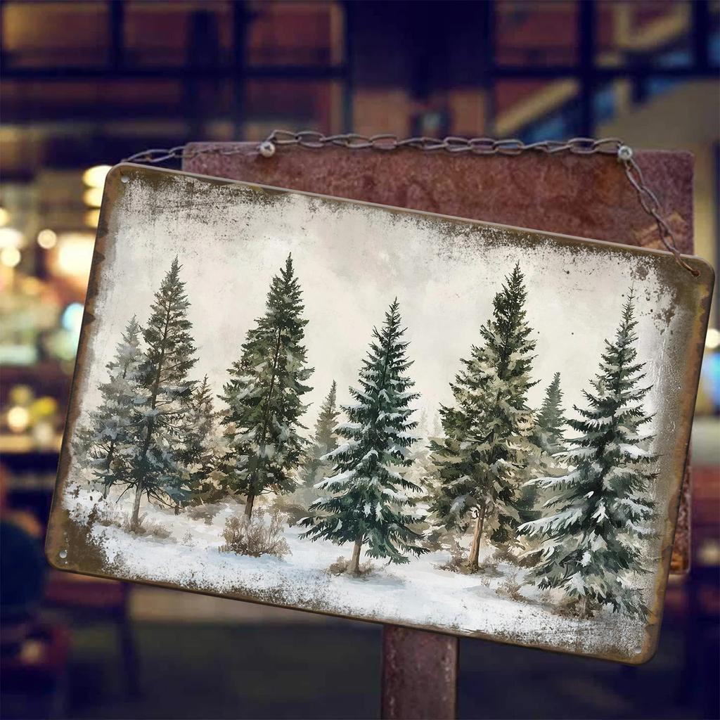 Pcs Vintage Christmas  Metal Tin Signs Retro Iron Wall Art Plaques with Festive Quotes Rustic Decor for Living Room