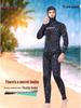 3MM Two-Piece Hooded Wetsuit Set: Long Sleeve Spearfishing, Scuba, Surfing, Snorkeling Suit