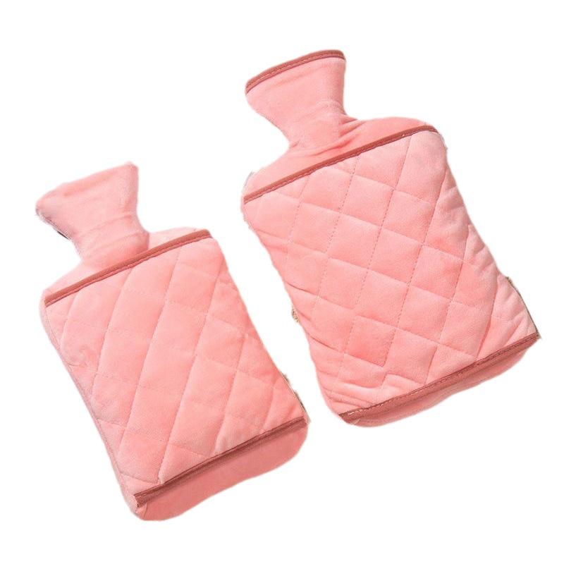 Thickened Velvet Hot Water Bottle with Hand Inserts for Warmth and Anti-Scald Heat Therapy.