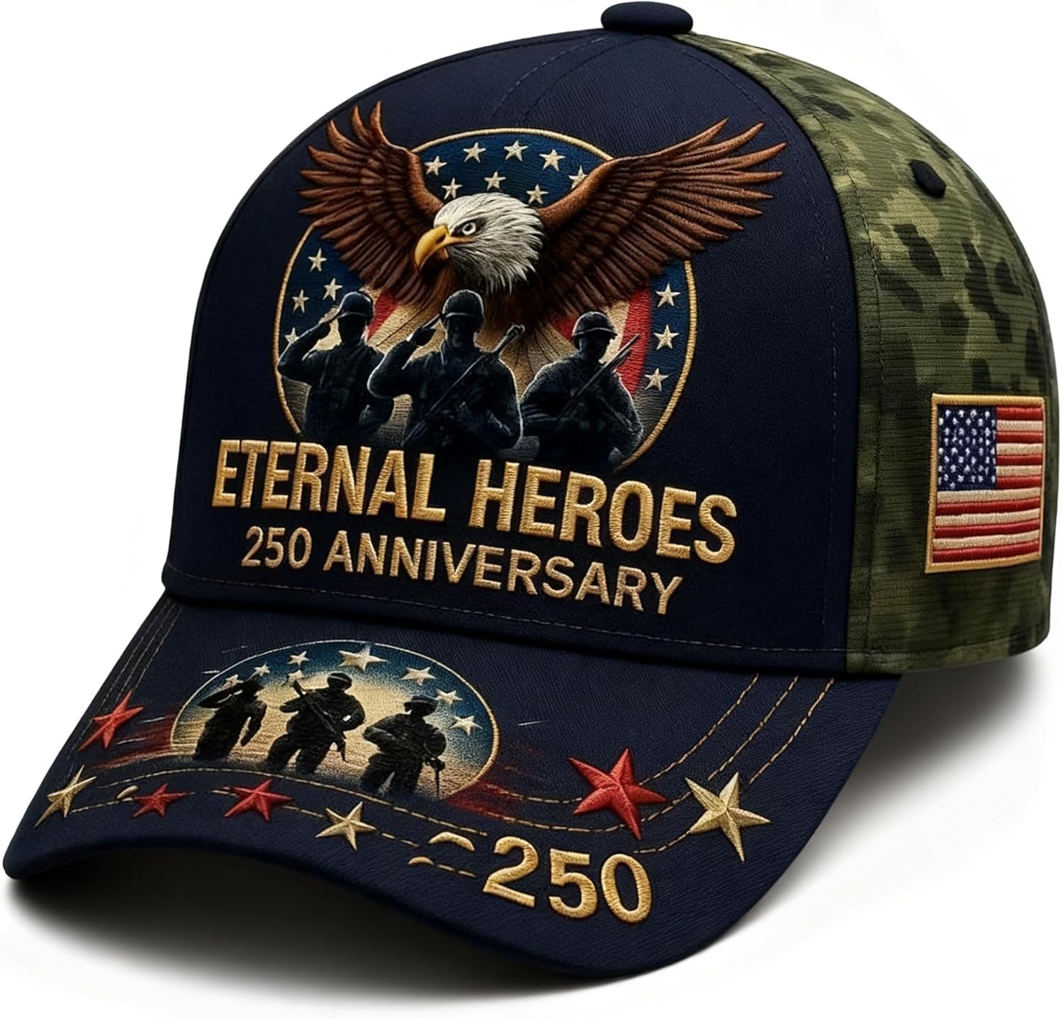 

250Th Anniversary Usa Baseball Hat Eagle 250 Year American Anniversary Cap Patriotic Marine Veterans Hat