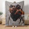 1 Stück 2Pac Hip Hop Decke Weich Leicht Ganzjahres Mehrzweck Überwurf für Sofa, Bett, Büro & Picknicks, Französischer Stil mit Ikonischem Albumcover & Zitaten