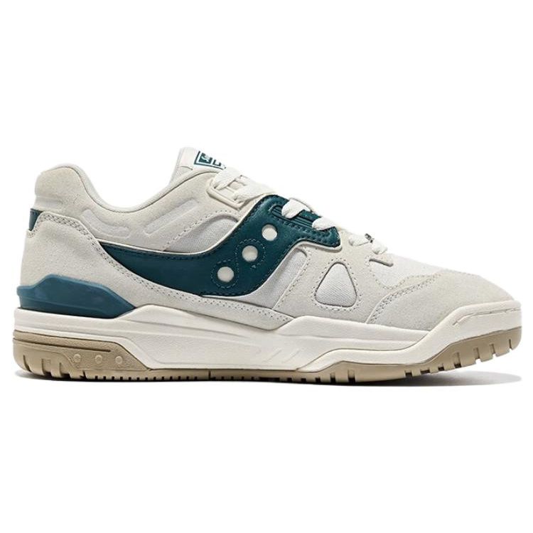SAUCONY Cross 90 Pu Round Toe Lace-Up Wear-Resistant Non-Slip Low-Top Skate Shoes Unisex Skate Shoes White Green S79035-8