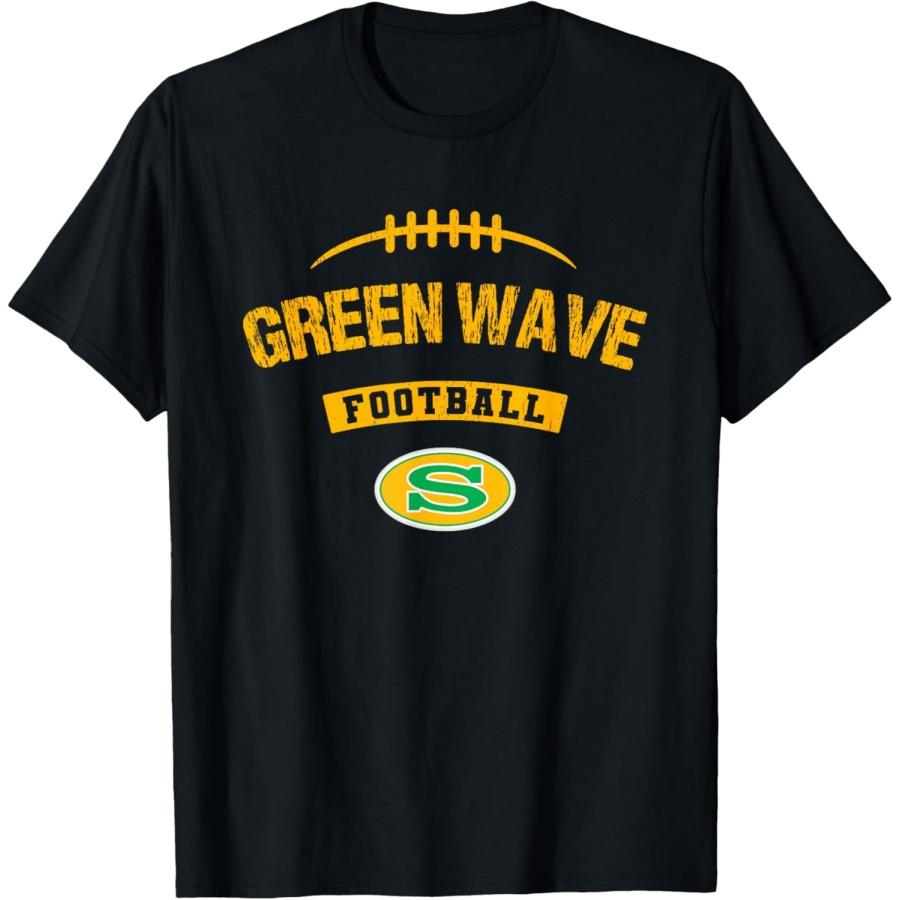 Summerville Green Wave Logo Football Distressed HS T-Shirt S