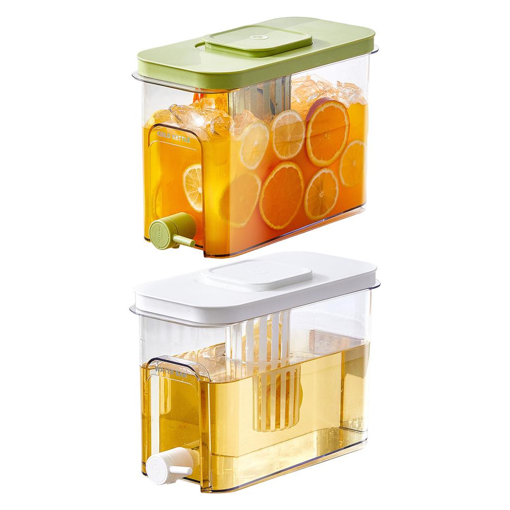 4L Large Capacity Transparent Cold Beverage Dispenser With Leak Proof Spigot For Family Gatherings Outdoor Picnics Kitchen Use