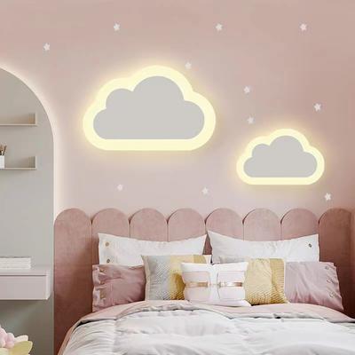 Moderne Cloud-Wandlampe, weiches warmes/weißes Licht, Augenschutz, Wohnzimmer, Kinderzimmer, Jungen- und Mädchenzimmer, Kinderschlafzimmer, Nachttisch, Plug-in-Nachtlampe