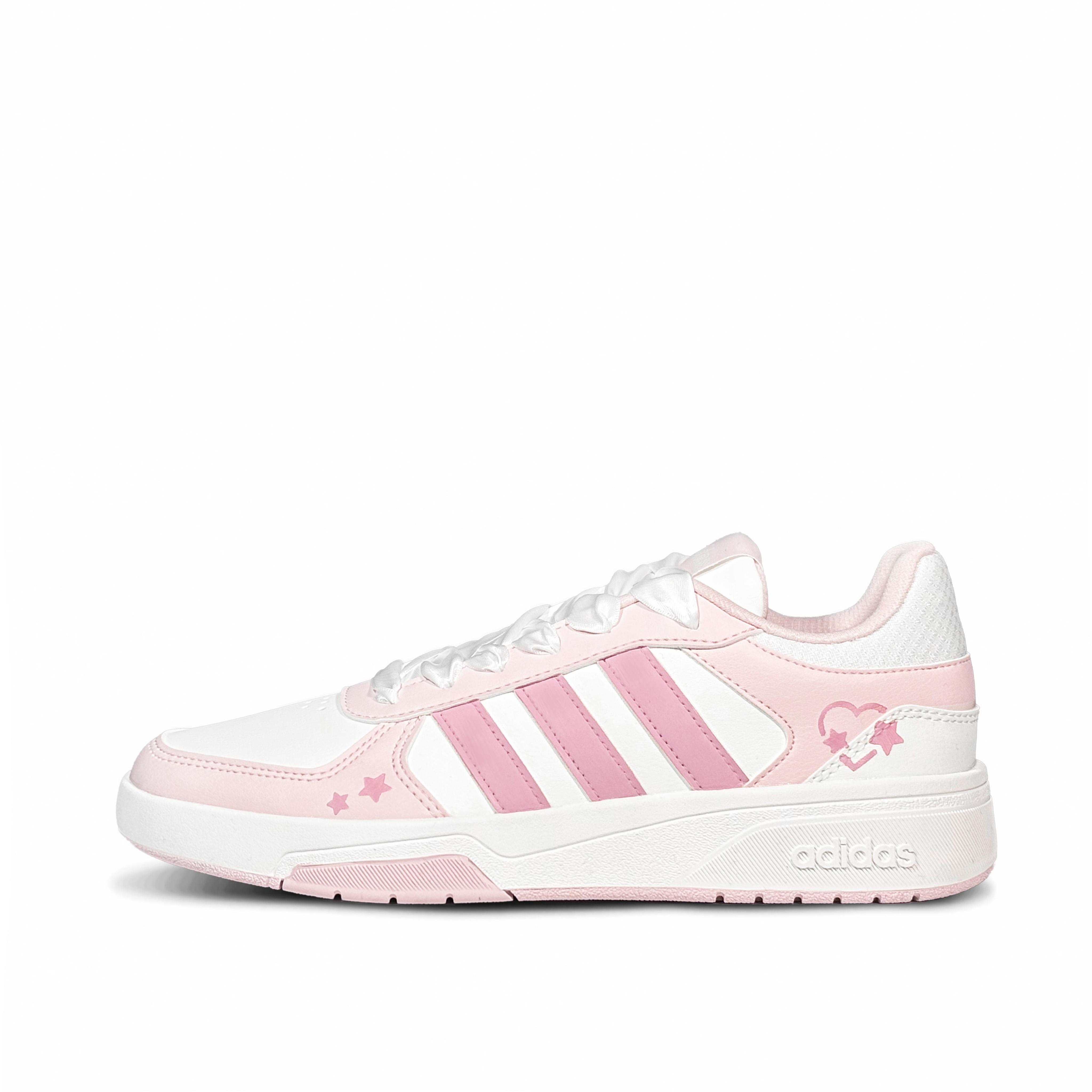 

Adidas COURTBEAT Dream Weaving Heart Low top Skateboard Shoes Unisex Pink White KI6785(Team-814) 36