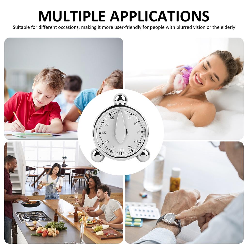 60Minute Kitchen Timer Mechanical Cooking Timer Manual Countdown Timer with Alarm Sound for Kids and Adults Baking Cooking