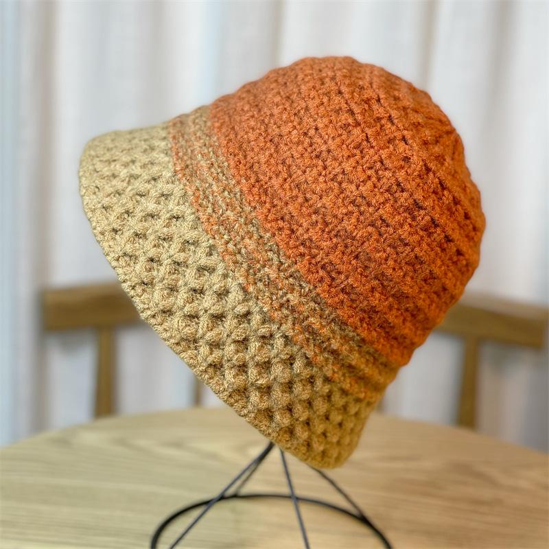 Woolen Hat, Knitted Hat for Women, Autumn and Winter Face-covering Bucket Hat, Versatile Casual Hat, Trendy Large Brim, Warm Fisherman Hat