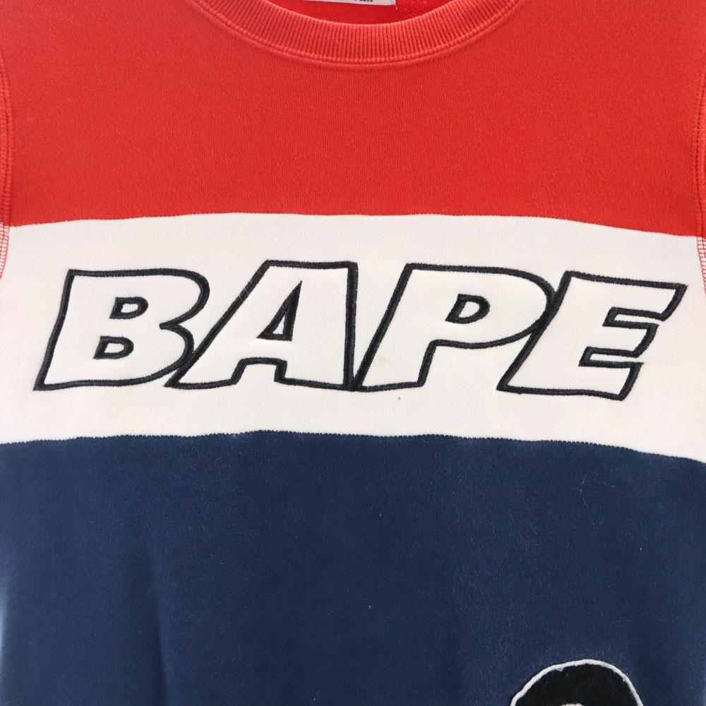 A BATHING APE Long Sleeve Sweat Trainer XS Back Brushed Men's Used