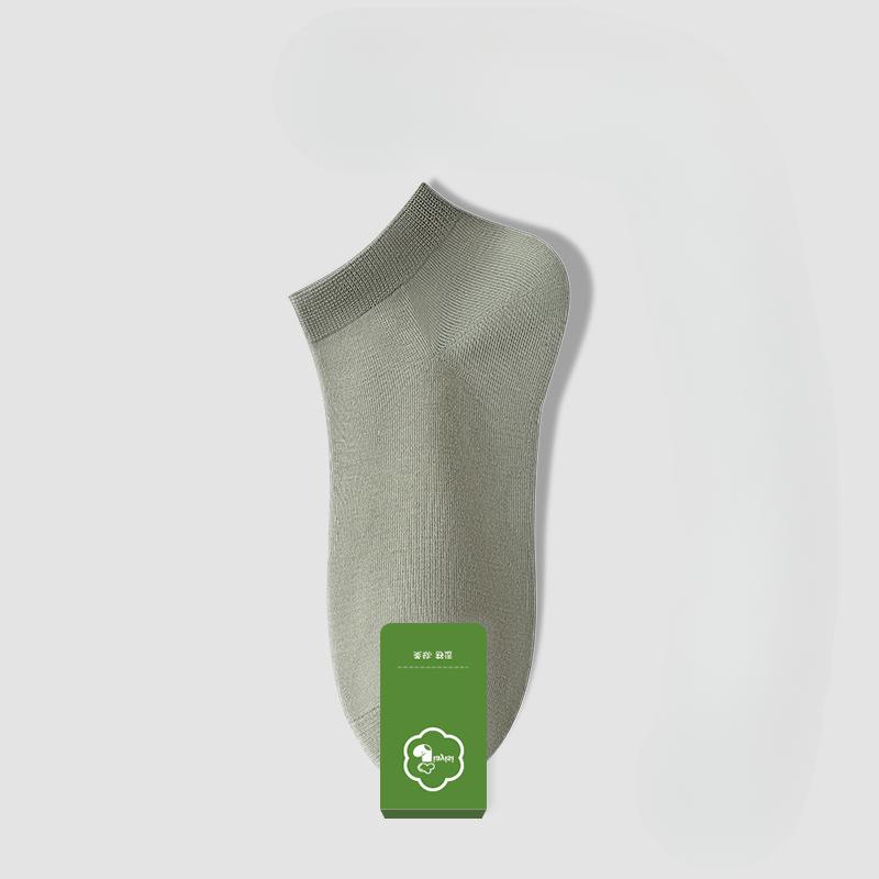 Men's Anti-odor and Sweat-absorbing Summer Thin Short Socks, Pure Cotton Shallow Mouth Boat Socks, Breathable Business Mid-calf Men's Socks
