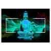 Leinwanddruck, Meditierende Buddha-Figur - blau