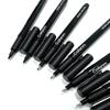 Professional Black Fineliner Pens Set - 6 Pieces (0.1mm To 2.0mm) with Brush Tip - Archival Ink
