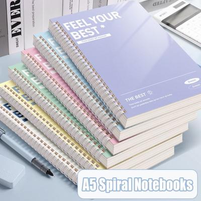 60Sheets/Book A5 Spiral Notebooks Perforated Pages Horizontal Line Inner Pages Diary Book Color Hand Account Book Students