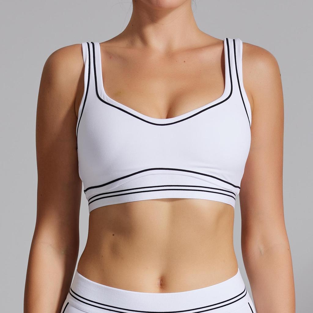 Women's Color-Block Sports Yoga Set: High-Intensity Sports Bra & High-Waisted, Hip-Lifting Yoga Pants