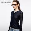 MISS SIXTY Women's 2025 Fall Faux Layered Wool Henley Knit Top
