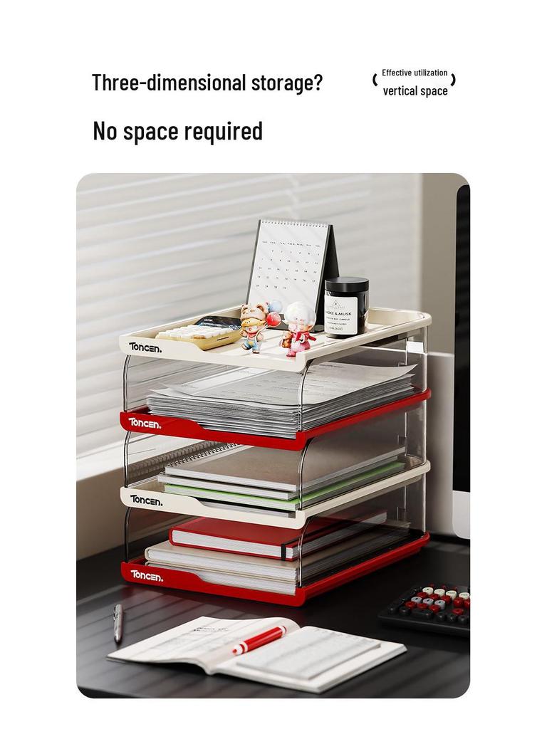 Transparente stapelbare A4 Dokumenten-Organizer-Box