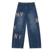 New MLB New York Yankees 25FW Jeans Women's Standard Denim 3FDPG0254-50INS