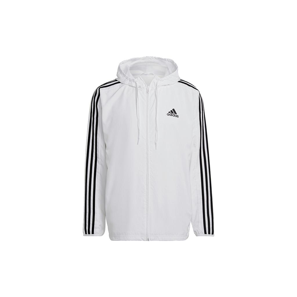 New Adidas Essentials Woven Windbreaker Jacket Men's White H14625