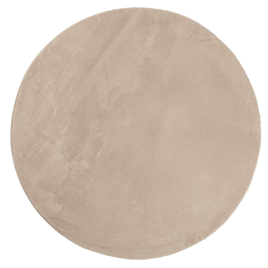 HUARTE Rug Short Pile Soft and Washable Beige Ø 80 Cm