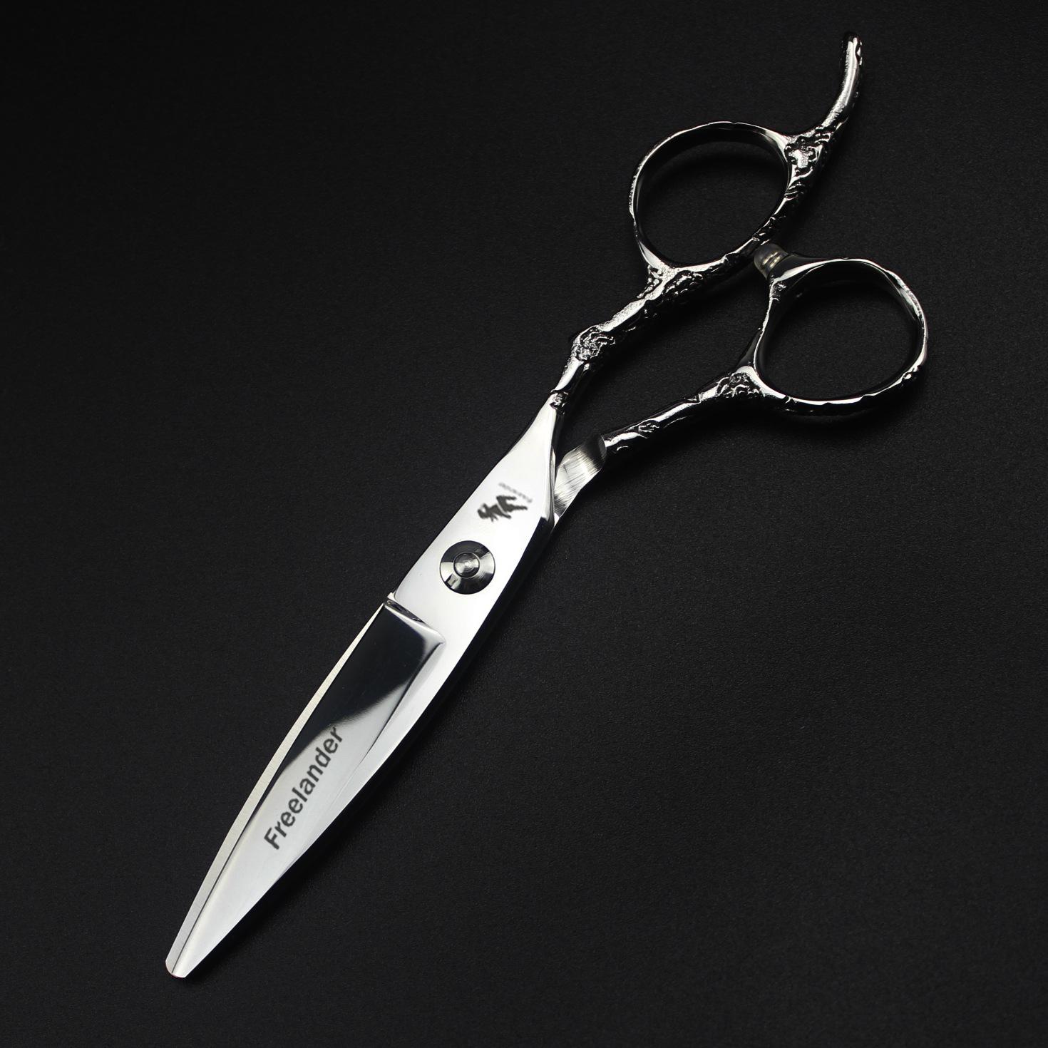 6.0 inch plum blossom handle, willow leaf, large sliding knife, hair scissors, hair scissors, flat scissors, bangs scissors Plum handle double-edged large sliding knife