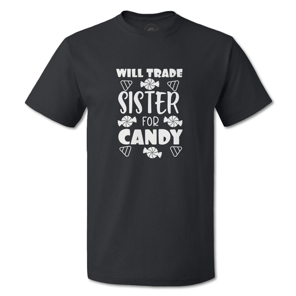 Funny Graphic T Shirts Halloween Will Trade Sister for Candy Cotton Blanket Top S
