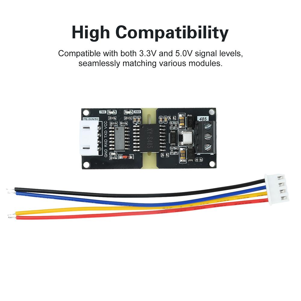 DC 3-5V Isolated TTL to RS485 Level Converter Automatic Flow Control for RS485 to TTL Signal Conversion with RXD  TXD indicator